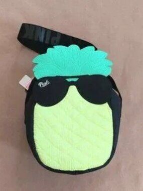 NWT PINK Victoria's Secret Pineapple Neon Yellow Crossbody Cooler Bag